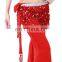 Bestdance Latin Profesional New Belly Dance 3 Layer Tassel Hip Scarf Belt Tribal silver Colors