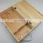 high quality natual color wood wine box with handle and deboss logo