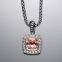 Sterling Silver Petite Albion Pendant with White Quartz and Diamonds on Chain