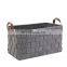 handmade foldable rectangular felt storage basket with handle for clothes