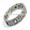 Fashion mens gemstones titanium 4 in 1 magnetic health bracelet