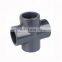 ASTM SCH80 UPVC cross gray color, 1" UPVC pipe fitting cross for water supply