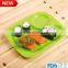 High quality Food grade 7"silicone dinner plate 3 compartment dinner plate