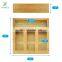 Bamboo Food Bag Storage Organizer for Drawer, Laser Printing Food Sandwich Storage Bag Organizer Holder, Plastic Bag