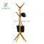 High quality Eco-friendly pine wood Corner Stand Hat Coat Hanger Rack for office living room bedroom