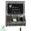 Rustic Graywashed Wood Wall-Mounted Entryway Organizer Rack with Key Hooks, Storage Slots and Chalkboard