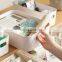 Modern White Stackable Organizer Lidded Basket for Organizing,Sturdy Container Plastic Storage Bins with Lid