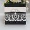 Vintage Custom Elegant Flocking Wedding Invitation with Ribbon Buckle