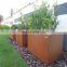 different exterior outdoor corten steel metal flower pots