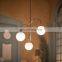 Classic Modern Indoor Decorative LED Pendant Light White Glass Lamp Shade Gold Bedroom Chandelier