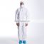White disposable microporous coverall traje protector impermeable blanco