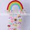 Boho Style Home Decoration Macrame Wall Hanging Rainbow Hair Bow Holder for Girls Room