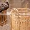 100% Eco-friendly Woven Natural Woven Bamboo Storage Basket With Handle Decoration Wholesale Handwoven Made in Vietnam
