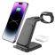 15W 3-in-1 multifunctional wireless charger desktop phone holder for mobile phone watch for AirPods short circuit protection