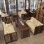 Tea house booth table solid wood sofa combination