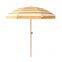 Portable 7FT Striped Beach Umbrella Eco Polyester Fiberglass Ribs Tilt Outdoor Wholesale