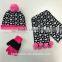 Children fashional all over heart kintted jacquard winter hat scarf gloves set