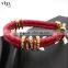 Custom Genuine Stingray/Python Leather Bracelet High Quality Two Hand-Wrapped Leather Cord with Stainless Steel Clasp