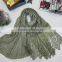 Good Quality Fashion Vintage Flower Embroidery Lace Scarf Cotton Linen Shawl Quality Choice