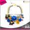 Colorful Handmade Rhinestones And Alloy Flowers Necklace Accessories