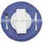 Handmade Braided Round Plastic Tablemat with Tinsel