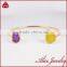 Hot sell fashion jewelry design gold double agate druzy stones cuff bangle