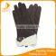 Ladies pigsuede leather gloves with metal decoration