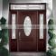 Exterior 100 % mahogany wood double entry door with transom
