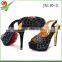 african sexy women high heel dress shoes italian women gold shoes and clutch bag to match