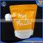 Phthalate FREE Reusable stand up pouch with side spout and zipper