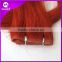 STOCK 20inch Copper Red #350 silky straight skin weft seamless tape remy hair extensions