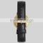 Fashion luxury classic charm black&gold women watch stainless steel Japan movement watch genuine leather small second dial watch