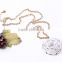 New Design Hot Sale Fashion delicate rose pendant long chain necklace, flower pendant necklace