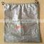 silver polyester drawstring bag for storage