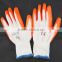 13guage factory hot sales white nylon orange nitrile working gloves