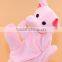 high quality plush hand puppet for kids / soft plush pink pig hand puppet / Animal Shaped Plush Hand Puppet