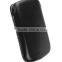 Hot selling black leather mobile phone cover pouch in Dongguan