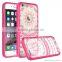 Samco Pink TPU PC for iPhone 6 Clear Case for Print Design, Mandala Flower Transparent Clear for iPhone 6 Case