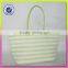 Polyester with paper straw beach bag stripe handbag fashion in china