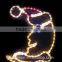 Funny Mr. Moon wearing christmas hat and glasses 2d LED Rope Motif Light