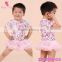 Hot sale christmas pink flower lace ruffles plain baby rompers