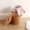 Foldable Bamboo Woven Laundry Basket With Cover