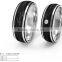 New Products 6MM 925 Silver With CZ Carbon Fiber Ring for Couples