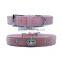 Western Rhinestone Bling Crown Cowhide leather Puppy Pet Dog collars