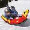 Durable heavy duty inflatable snow tube with nylon cover and rubber bottom