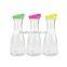 1L glass milk bottle with colored caps