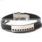 Latest elegant stainless steel rubber bangle