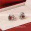 Victoria Series Sterling Silver Ring Garnet Zircon Ring Beautiful Earrings For Girls