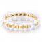 fashion jewelry 316L Stainless Steel ceramics Germanium stone inlay 18K health bracelet new gold chain design for men