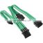 4 Pin IDE To 3x LP4 Extension 60cm - Sleeved Cable Green / Black